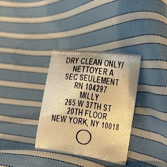 EUC Milly 100% Cotton Top with Flared Sleeves Blue Striped Sz. 10 - Picture 3 of 6
